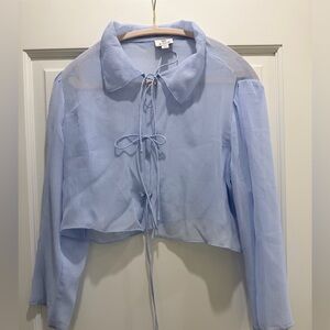 J. Crew Top - Sheer Cropped (Size 10)